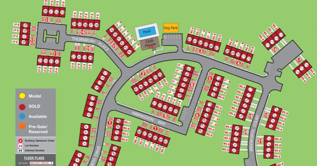A map of the neighborhood showing lots of parking.