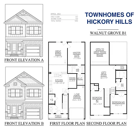 A floor plan of the townhomes at hickory hills.