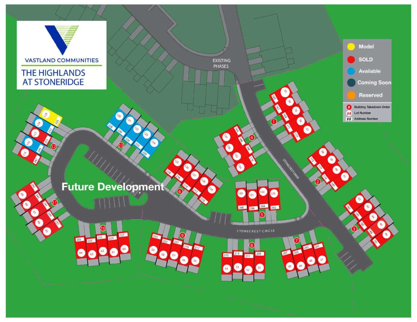 A map of the site for a new housing development.